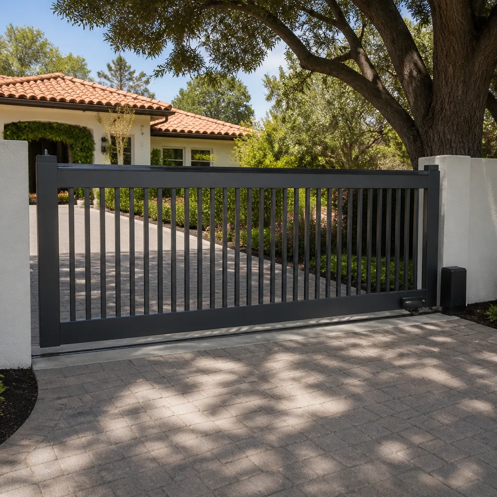 Sliding driveway gates